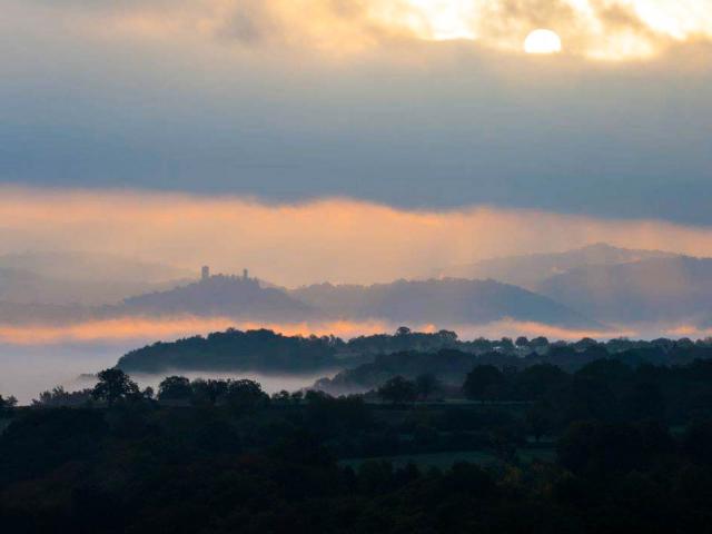 Les tours de Saint-Laurent depuis Loubressac