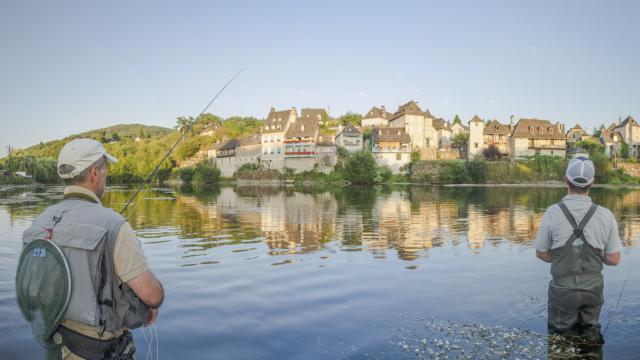 Pêche sur les quais d'Argentat