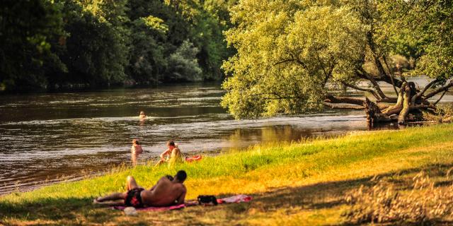 La plage du Vieux Chêne à Montvalent