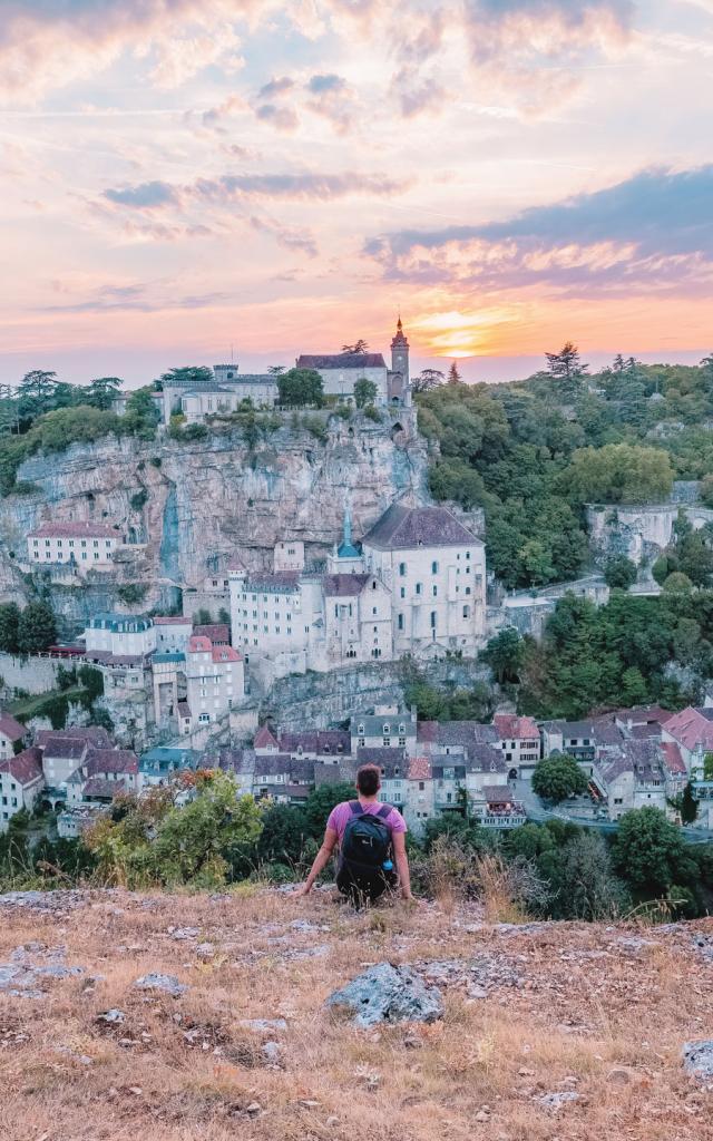 Devant le soleil à Rocamadour