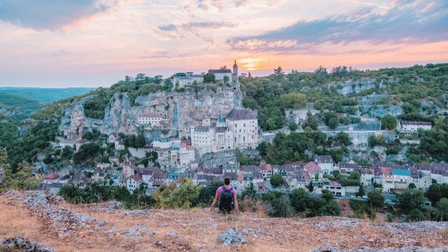 Devant le soleil à Rocamadour