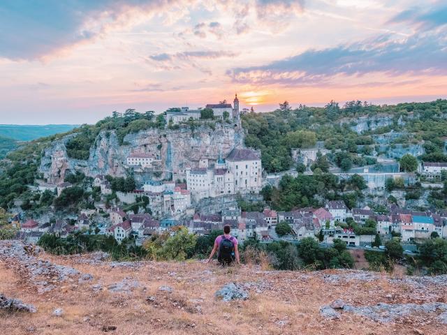 Devant le soleil à Rocamadour