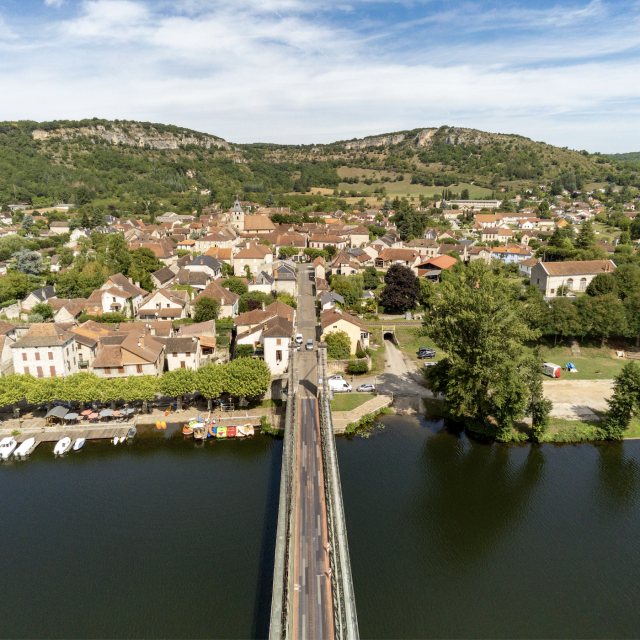 Au-dessus du pont de Cajarc à Salvagnac-Cajarc