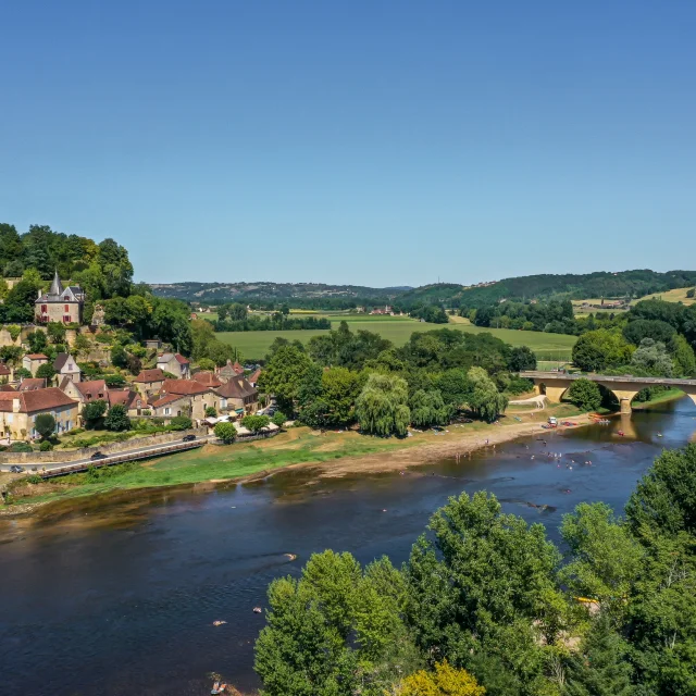 France, Dordogne (24), Périgord Noir, Limeuil, Village de Limeuil, (Vue aérienne)//France, Dordogne, Black Perigord, Limeuil, Town of Limeuil, (aerial view)