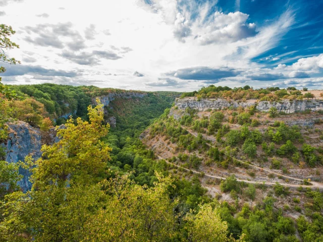 Vue sur le causse et le Canyon de l'Alzou